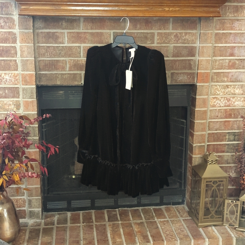 Vampire's Wife x HM Black Velvet Bow Dress